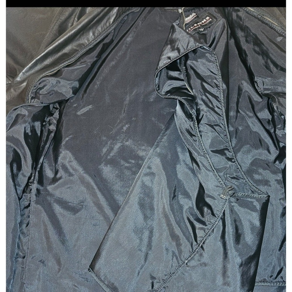 Wilsons Leather Trench Coat Black Duster Small Thinsulate Batwing Dolman Long - Picture 13 of 16